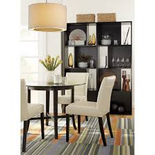 Halo Ebony Round Dining Table With 60 Glass Top Leather Dining Chairs Leather Side Chair Dining Chairs