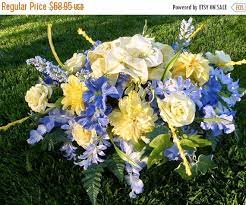 Memorial Day Spray Cemetery Flowers Gravesite Spray Etsy Memorial Flowers Sympathy Flowers Blue Morning Glory