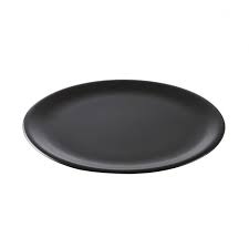 Green ceramic round plate on transparent background. Ceramic Round Plate Black Cast Iron Effect