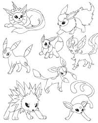 Pikachu, bulbizarre, salamèche, mew, evoli. Pokemon Coloring Pages Eevee Evolutions Together Coloriage Pokemon Dessin Pokemon A Imprimer Dessin Pokemon