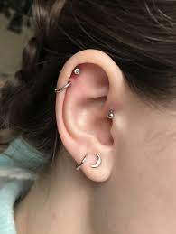 Piercings Double Helix Double Cartilage Forward Helix Double Lobes Earrings Piercing Ideas Je Earings Piercings Cute Ear Piercings Cute Piercings