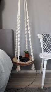 By Me Hand Knotted Macrame Floating Table In Different Ways Applicable As Side Table Or As Tabl Floating Table Macrame Wall Hanging Diy Macrame Plant Hangers
