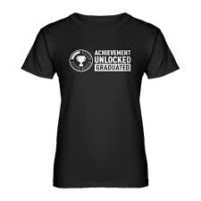 Shop achievement unlocked graduation cap topper created by maverickeast. Womens Achievement Unlocked Graduated Ladies T Shirt Indica Plateau