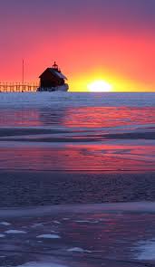 Reflecting On Grand Haven Beautiful Sunset Grand Haven Sunset