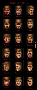 How Do You Feel Today Express It With Doomguy Faces Doom Videogame Doomguy Face Doom Game
