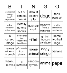 We also take suggestions in consideration!! Discord Pfp Bingo Card