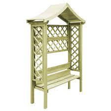 Pergola, tonnelle, gloriette, kiosque de jardin, serre de jardin, carport en bois, auvent de terrasse, mobilier de jardin (hamac, bain de soleil et salon de jardin), treillis, panneaux, fleurs, ponts. Luxueux Magnifique Pergola De Jardin Arche Pour Rosiers Treillis Arceau Avec Toit Et Banc Bois De Pin Impregne Cdiscount Jardin