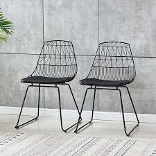 2x Black Metal Wire Mesh Dining Chairs Industrial Retro Dining Room Kitchen Bar Wire Dining Chairs Industrial Dining Chairs Plastic Dining Chairs