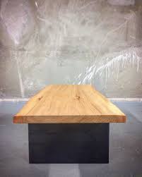 We think they look the best with our own flat reverse coffee desk, but we have to admit that our customers have found some really nice coffee table: Live Edge Oak Coffee Table On Steel Plate Legs