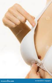 Female wearing too big bra stock photo. Image of chest - 184132518