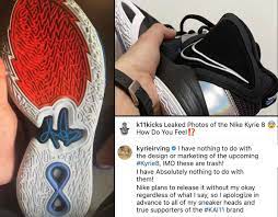 Kyrie saw the post and went on to trash his new signature shoe as well as nike, saying that they plan to release it without his approval. 4kokpuzqxhdvtm