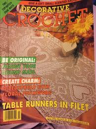 Beautiful thread crochet patterns using a diagram with some written directions. Decorative Crochet Magazine Number 34 July 1993 Crocheted Table Runners Bed Spread Doilies