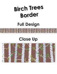 Woodland Friends Birch Trees Border Nature Themed Classroom Birch Tree Woodland Friends