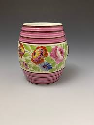Bristol pottery pearlware barrells with floral hand decoration attributed  to William Fifield circa 1825