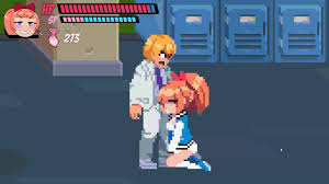 BONUS Lewd City Girls [hentai Pixel Game] Deepthroat and Cum in Mouth Scene  