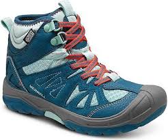 Capra Mid Water Proof Hiker By Merrell In Turquoise For Little Kids And Big Kids Kids Boots Boots Kids Hiking Boots