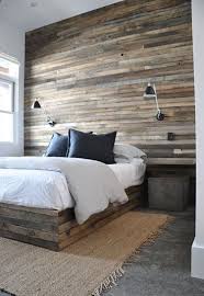 Get The Modern Rustic Look In Your Bedroom With A Reclaimed Wood Wall Wood Walls Bedroom Rustic Master Bedroom Rustic Master Bedroom Decor