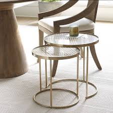 Nesting Circular Caned Side Tables Set Of 2 Side Table Glass Side Tables Iron Frame Table