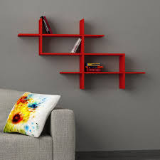 Halic Wall Shelf Red Bookshelves Diy Modern Wall Shelf Wall Bookshelves
