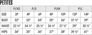 Womens Size Charts