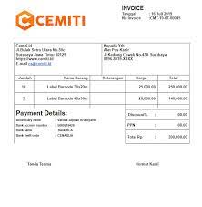Contoh invoice simpel menggunakan ms. Contoh Template Invoice Resmi Yang Baik Dan Benar Cemiti