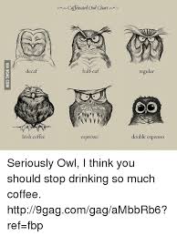 Decaf Irish Coffee C Caffeinated Owl Chart Half Caf Espresso