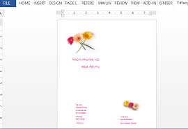 The first step is apparently to set the page in word. Mother S Day Card For Wife Template For Word