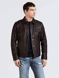 Levi S Leather Trucker Jacket Leather Jacket Men Leather Jacket Mens Outfits