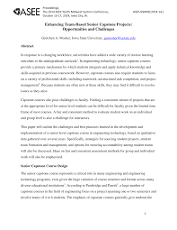 Additionally, may outline the specific debate or discussion within each discipline (i.e. Pdf Enhancing Team Based Senior Capstone Projects Opportunities And Challenges