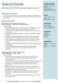 Check spelling or type a new query. Mechanical Maintenance Supervisor Resume Samples Qwikresume