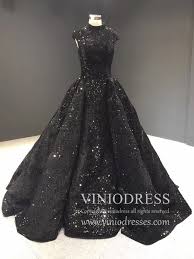 Black And Silver Gown For Debut Vintage High Neck Black Sequin Prom Dresses Ball Gown For Debut Fd1218b Ball Gowns Black Sequin Prom Dress Black Quinceanera Dresses