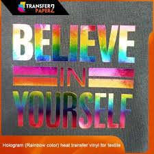Hologram Rainbow Color Heat Transfer Vinyl For Textile