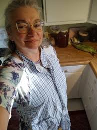 Apron made from repurposed family shirt