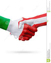 Durch hinzufügen von weiß entstand eine der französischen. Flaggen Italien Osterreich Lander Partnerschaftsfreundschafts Handedruckkonzept Stock Abbildung Illustration Von Nahaufnahme Getrennt 89873608