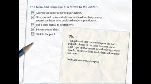 Letter to the editor of films. Letter To The Editor Youtube