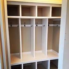 It stores tools so they're easy to find, and it does so in a convenient location in your yard so they're not cluttering your garage. My Mudroom Lockers Ana White