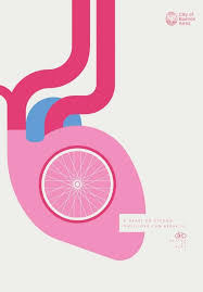 Buenos Aires Biking Ad Heart Bike Poster Poster Design Grid Design