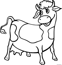 Coloriage Vache Animaux De La Ferme Dessin Vache à imprimer