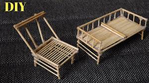 Diy Mini Bamboo Stick Chairs Easy Miniature Furniture For Dollhouse Miniature Furniture Doll House Bamboo Crafts