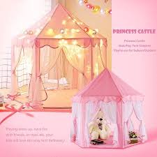 Portable Girls Pink Princess Castle Tent In Outdoor Kids Child Funny Play House Walmart Com Kids Play Tent Play Tent Play Houses