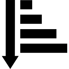 Ordine Decrescente Simbolo Interfaccia Icona Gratis