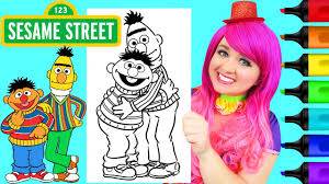 90 sesame street pictures to print and color. Coloring Bert Ernie Sesame Street Coloring Page Prismacolor Markers Kimmi The Clown Youtube
