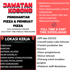 Kerja part time, kerja sambilan, mlm,multi level marketing, kerja sambilan di rumah, kerja dari re: Maukerja On Twitter Thread Kerja Kosong Di Domino S Position Full Part Time Pembuat Penghantar Pizza Lokasi Kl Selangor Johor Baca Thread Di Bawah Untuk Link Kerja Https T Co Ew7acsxiug