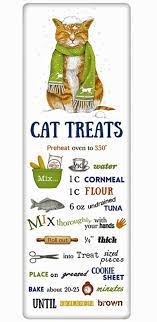 Christmas Cat Treats Recipe 100 Cotton Flour Sack Dish Towel Tea Towel Cat Treat Recipes Homemade Cat Food Cat Treats Homemade