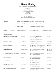 Resume Template Example For Performing Arts With Theatre Credits Job Resume Samples Acting Resume Resume Examples