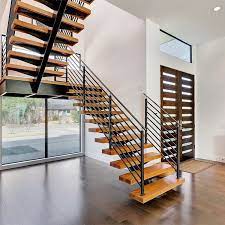 Modern staircases are all the rage this spring, and nothing says modern quite like the perfect thick tread. China Easy Diy Design Oak Solid Wood Treads Floating Staircase China External Staircase Wooden Staircase