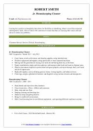 housekeeping cleaner resume samples