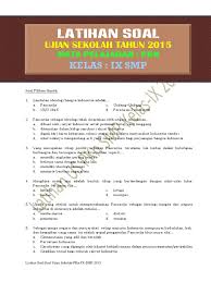 Sedangkan bagi bapak dan ibu guru yang mengajar mata pelajaran ppkn smp kelas 9. Latihan Soal Ujian Sekolah Pkn Smp Kelas Ix Tahun 2015