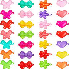 Green icon set rounded heart help kiwi flavored! Amazon Com 100 Pieces Plastic Barrettes Self Hinge Barrettes 80s 90s Hair Clips Pins Bow Knot Flower Heart Beauty Personal Care