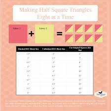 half square triangle size chart two eight at a time